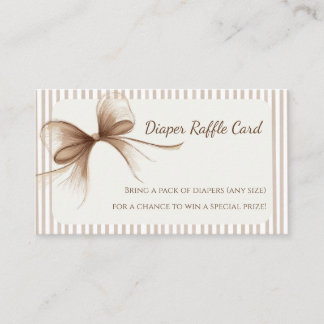 Neutral Beige Bow Blöja Lotteri Kort