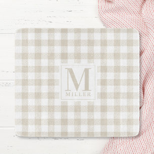 Neutral Beige Buffalo-rutig Glas med Familjenamn