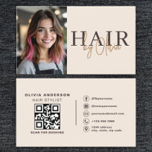 Neutral Beige Frisör Foto QR-kod