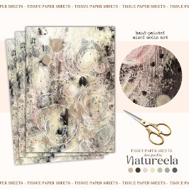 Neutral Beige Gray Abstract Decoupage Tissue Paper