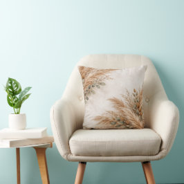Neutral Beige Pampas Sage Botanisk Ram Kudde