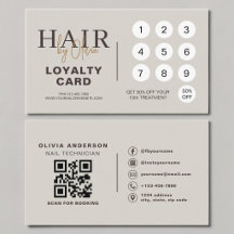 Neutral Beige QR-kod Lojalitetskort för frisörsalo