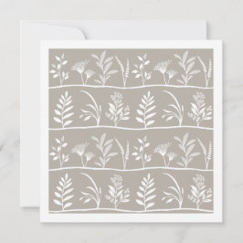 Neutral Beige Taupe Botanic Serenade Minimalistisk Anteckningskort