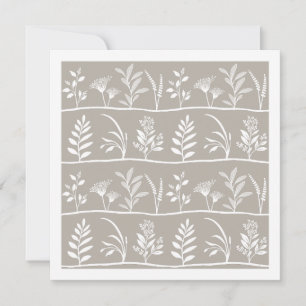 Neutral Beige Taupe Botanic Serenade Minimalistisk Anteckningskort