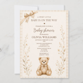 Neutral Björn Bebisdopp Inbjudan