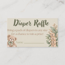 Neutral blöja-lottkort | Baby Shower