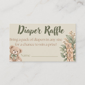 Neutral blöja-lottkort | Baby Shower Rabattkort