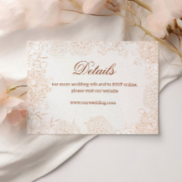 Neutral Blommig Bröllopsdetaljkort Elegant Tilläggskort