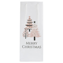 Neutral Blush Christmas Tree Holiday Gift Bag