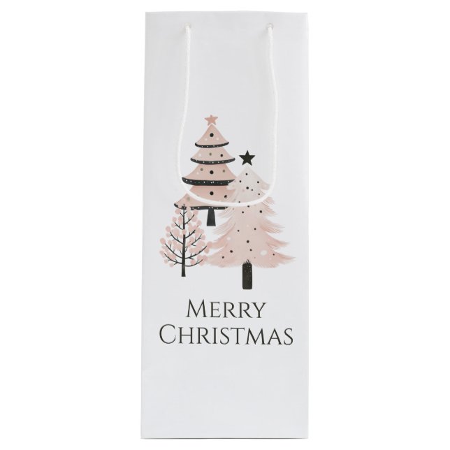 Neutral Blush Christmas Tree Holiday Gift Bag (Framsidan)