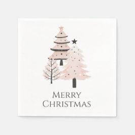 Neutral Blush Christmas Tree Paper Napkins Pappersservett