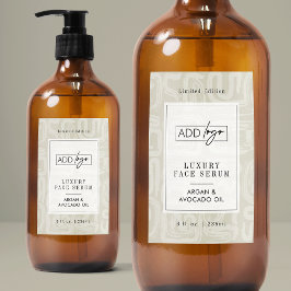 Neutral bohemisk beige vattentät produktetikett mat etikett