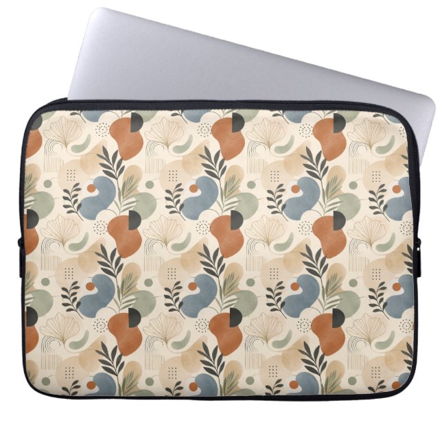 Neutral Boho Abstrakt Laptoppskydd Laptop Fodral (Framsidan)