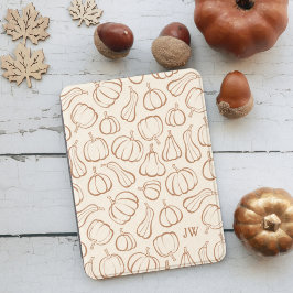 Neutral Boho Beige Pumpa Höst Halloween Initialer