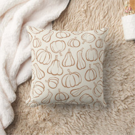 Neutral Boho Beige Pumpamuster Höst Halloween Kudde