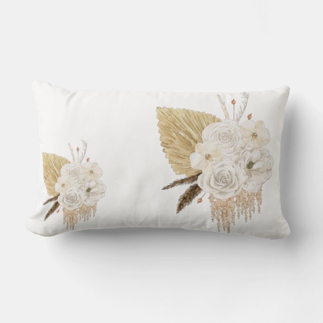 Neutral Boho Blommig Kuddcover | Lumbarkudde (Framsida)