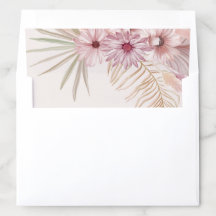 Neutral Boho Botanisk Bröllops Kuvert Innersida