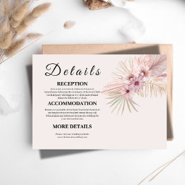 Neutral Boho Botanisk Bröllopsföljekort Tilläggskort