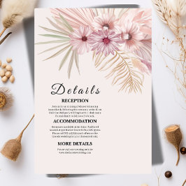 Neutral Boho Botanisk Bröllopsföljekort Tilläggskort