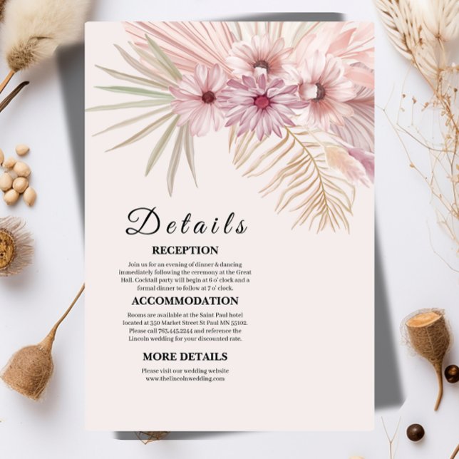 Neutral Boho Botanisk Bröllopsföljekort Tilläggskort (Skapare uppladdad)