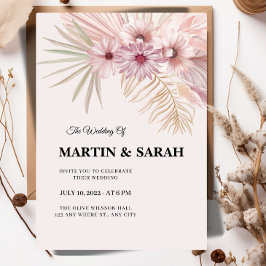 Neutral Boho Botanisk Bröllopsinbjudan