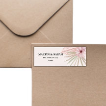 Neutral Boho Botanisk Bröllopsreturadress