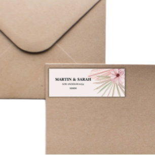 Neutral Boho Botanisk Bröllopsreturadress  Returadress Etikett