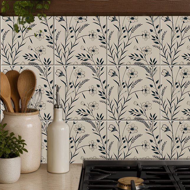 Neutral Boho Botanisk Kakelplatta (Skapare uppladdad)