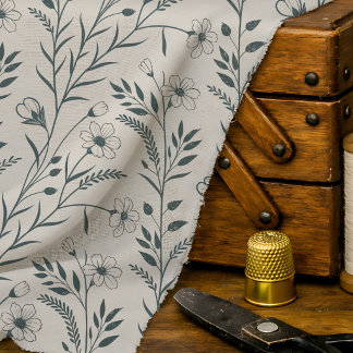 Neutral Boho Botanisk Tyg