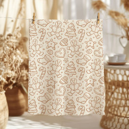 Neutral Boho Christmas Gingerbread Man Beige Kökshandduk