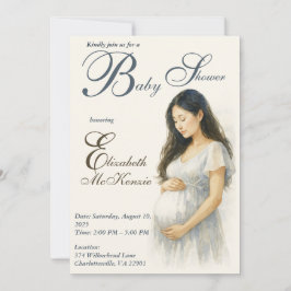 Neutral Boho Elegance Baby Shower Asian Mom to be Inbjudningar