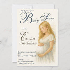 Neutral Boho Elegance Baby Shower Blonde Mom to be Inbjudningar