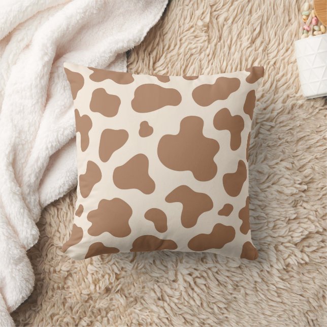 Neutral Boho Ko Print Västerländsk Cowboy Beige Br Kudde (Filt)