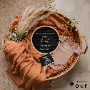 Neutral Boho korg pampas graviditetmeddelande Inbjudningar