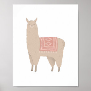 Neutral Boho Lama Pojkrum Nurseries Dekoration Poster