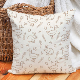 Neutral Boho Påskharen Gås Vår Beige Kudde