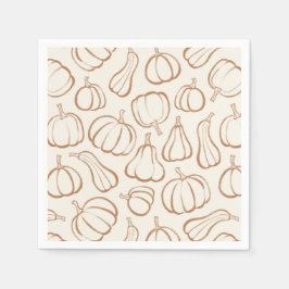 Neutral Boho Pumpamuster Höst Halloween-fest Pappersservett