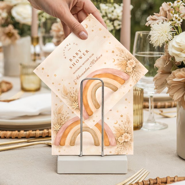 Neutral Boho Regnbåge Baby Shower Pappersservett (Skapare uppladdad)