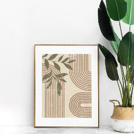 Neutral Boho Regnbåge Botanisk Abstrakt Väggkonst