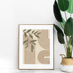 Neutral Boho Regnbåge Botanisk Abstrakt Väggkonst