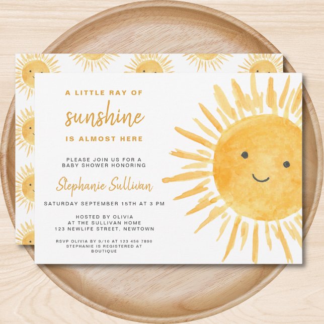Neutral Boho Sol Baby Shower för solsken Inbjudningar (Skapare uppladdad)