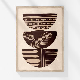 Neutral Boho Tribal Abstrakt Väggkonsttryck med Sk Poster