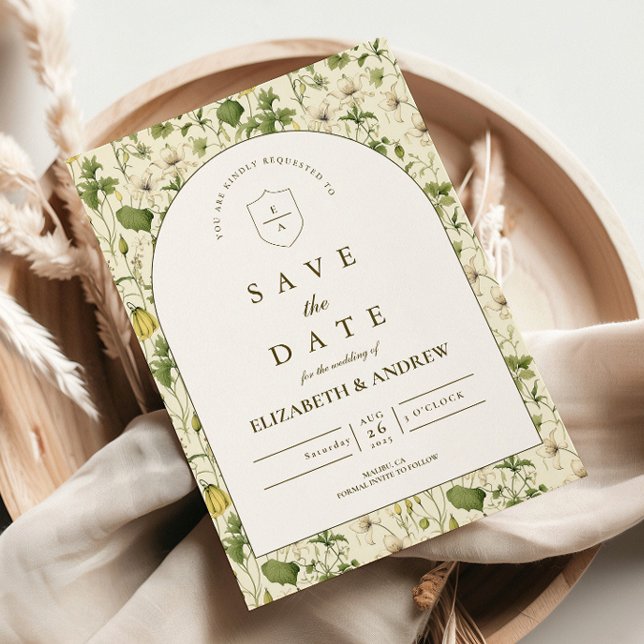 Neutral Botanical Arch Garden Wedding Spara Datumet (Skapare uppladdad)