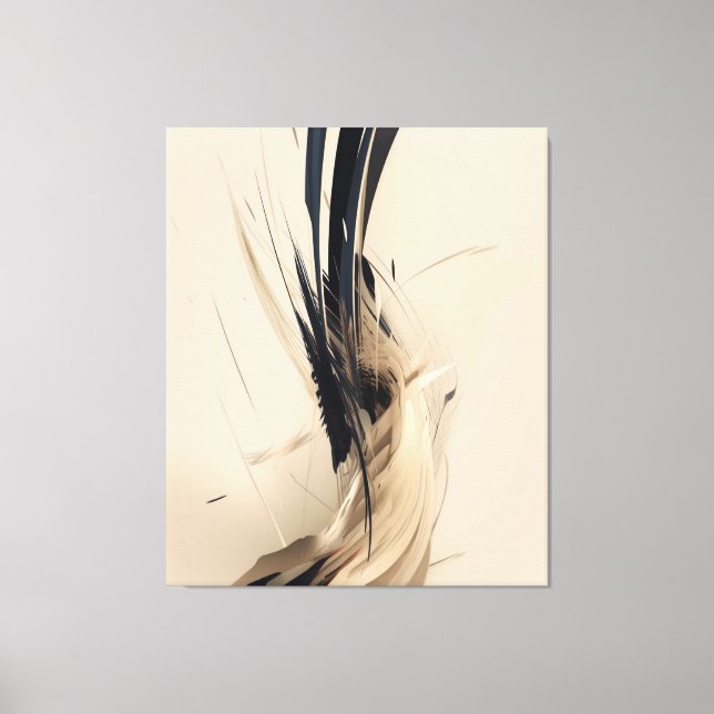 Neutral Botanisk Abstrakt Minimalistisk Natur Canvastryck (Framsida)