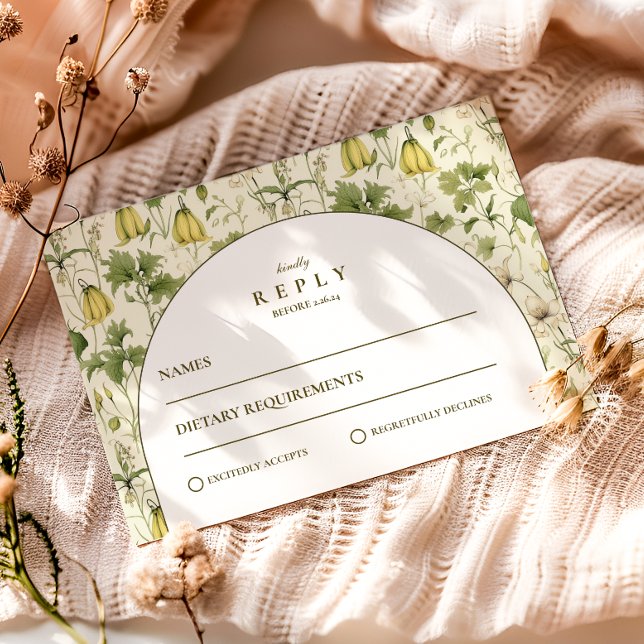 Neutral Botanisk Valvbåge Trädgård Bröllop OSA Kort (Skapare uppladdad)