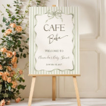 Neutral Bow Cafe Bebe Coffee Baby Shower Welcome