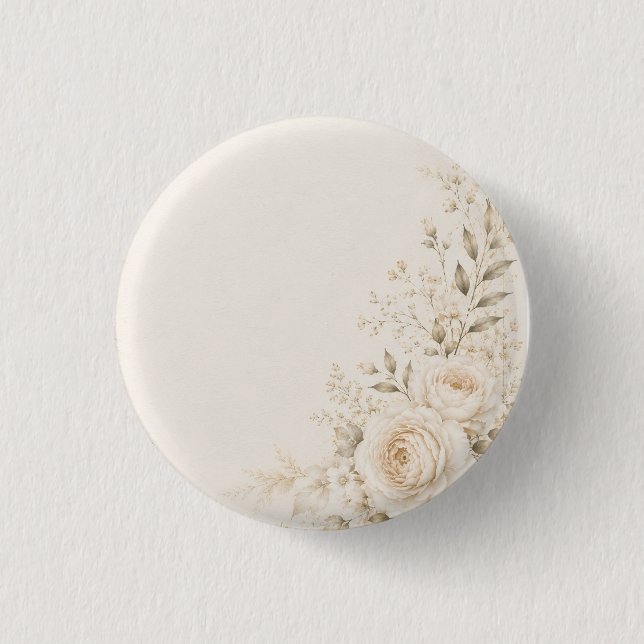 Neutral Bröllop med Förfinade Blommor Knapp (Framsida)