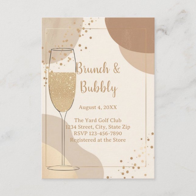 Neutral Brunch & Bubbly Details Card – Beige Tilläggskort (Framsida)