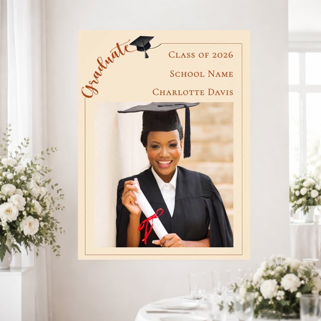 Neutral champagne photo modern Graduate welcome Poster (Skapare uppladdad)