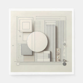 Neutral Circle Grid Pappersservett